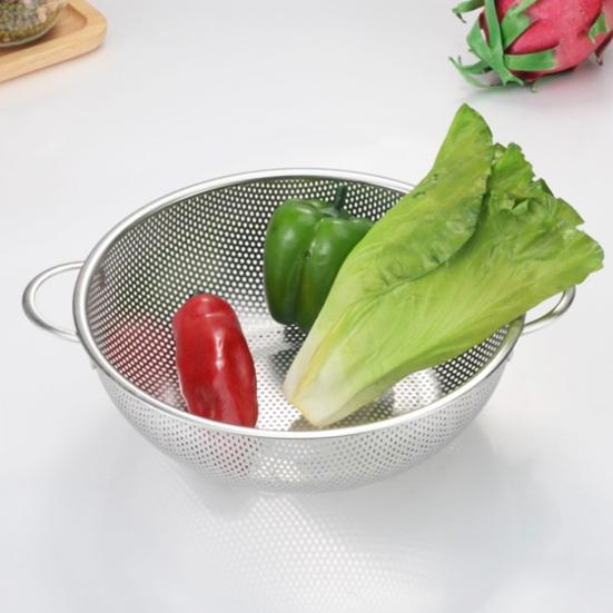Сливная корзина, дуршлаг из нержавеющей стали, прочные ручки, корзина для мытья фруктов и овощей для домашней кухни