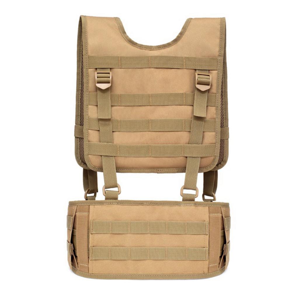 Breathable Tactical Vest Combat Modular Game Chest Rig Clothing Khaki