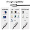 Kabel przewód 3w1 USB-A - Lightning / USB-C / micro USB 1m - szary