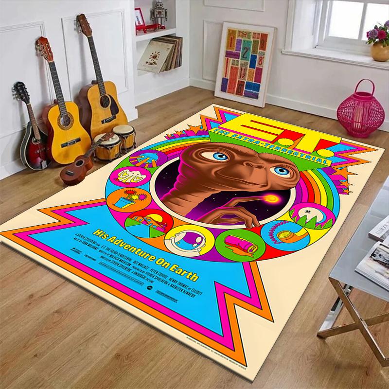1pc E-ET2 Design Printed Area Rug Carpet for Bedroom Living Room Home Decor Rugs Mat Non Slip Mat Rug for Bedside