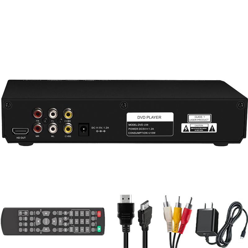 Домашний DVD-плеер VCD CD-дисков Медиаплеер Машина с AV-выходом Пульт USB-микрофон Full HD 1080P Домашний DVD-плеер Коробка Мультимедиа