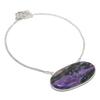 Natural Russian Charoite Gemstone 925 Sterling Silver Jewelry Necklace 18" P7q60