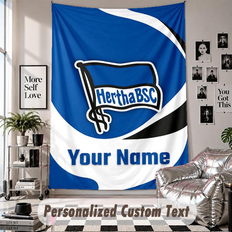 Wall Hanging Tapestry With Custom Name & Text, hertha bsc Decorative Tapestry For Bedroom