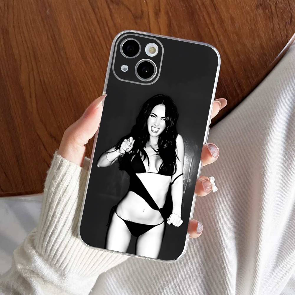 Актриса М-Меган Фокс Модель Прозрачный Чехол для Телефона Для IPhone 16 15 14 13 12 11 Pro Max Plus Мягкая Крышка