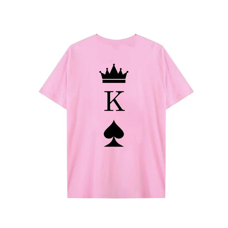 King and Queen Shirts for CouplesT Shirt Wife Hubby Tshirt Tops Summer Fashion Woman T-shirt Casual O-Neck Tops Lovers Tee Shirt