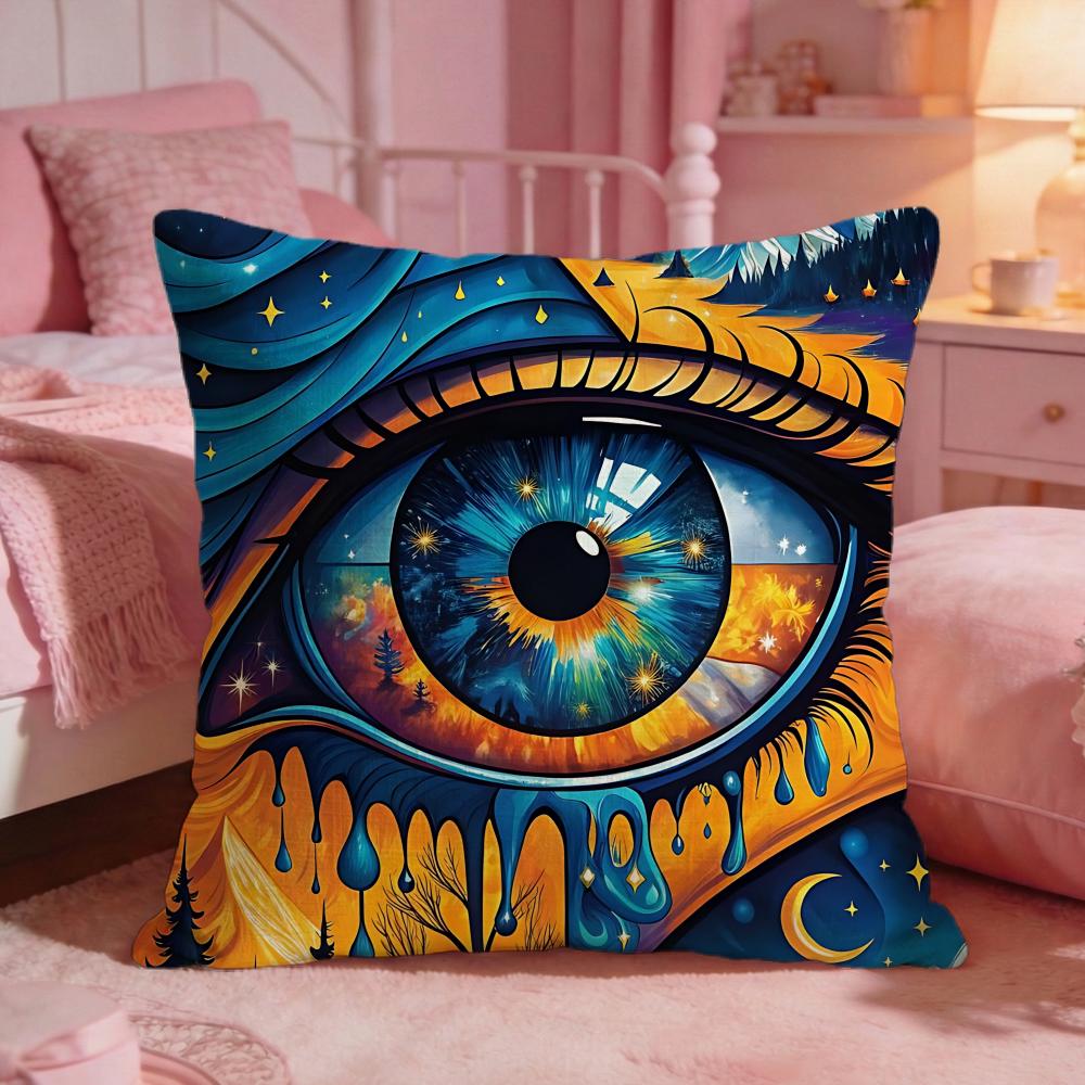 ArtCreative Art EyesS Cushion Cover Premium Comfort Reversible Pillow Cove Two in One Design for Any Room Car Interior