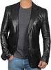 New Black Formal Handmade Lambskin Men Business Blazer Leather Stylish Genuine