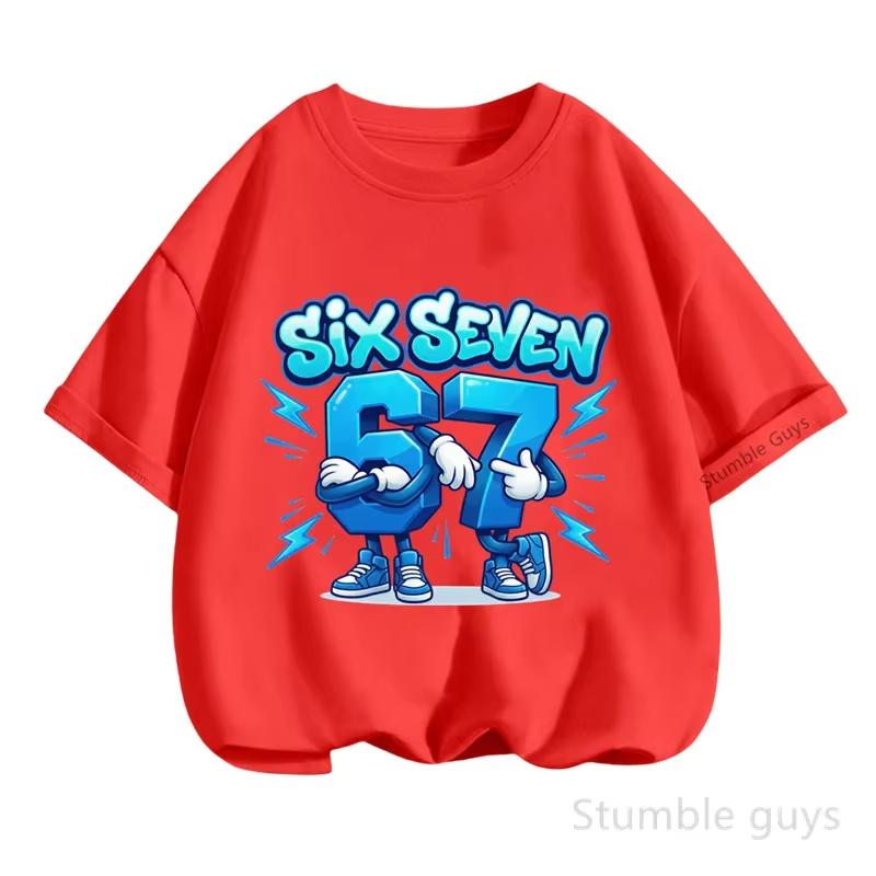 Kids 67 Themed Colorful Print TShirt Soft Cotton Fabric Breathable and Comfortable Ideal for Toddlers and Childrentk0382