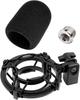 Etour AT2020 Microphone Shock Mount with Pop Filter, [Custom for Audio-Technica Microphones] Anti-Vibration Suspension Shock Mount Holder Clip