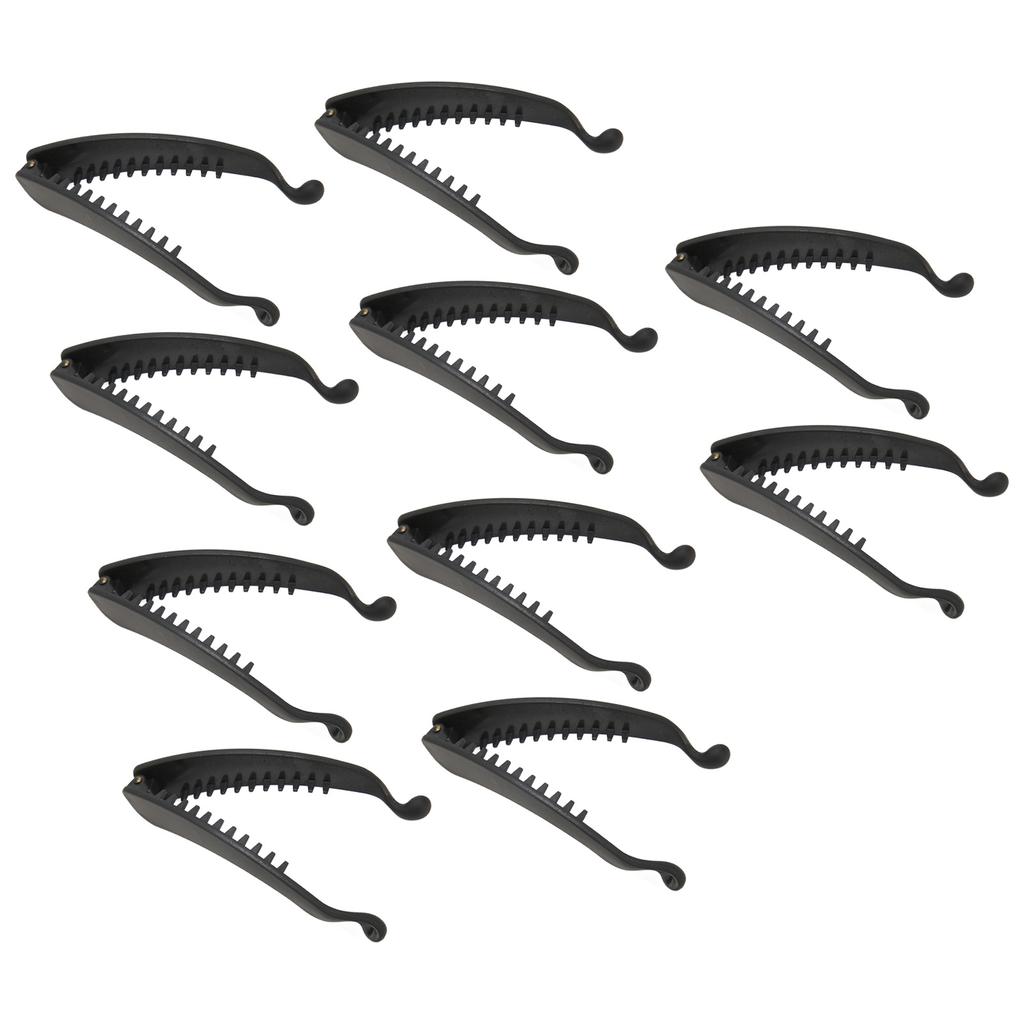 10PCS Black Banana Hair Clip Safe Elegant Sweet Fashionable Flexible Ponytail Holder for Hair Accessories