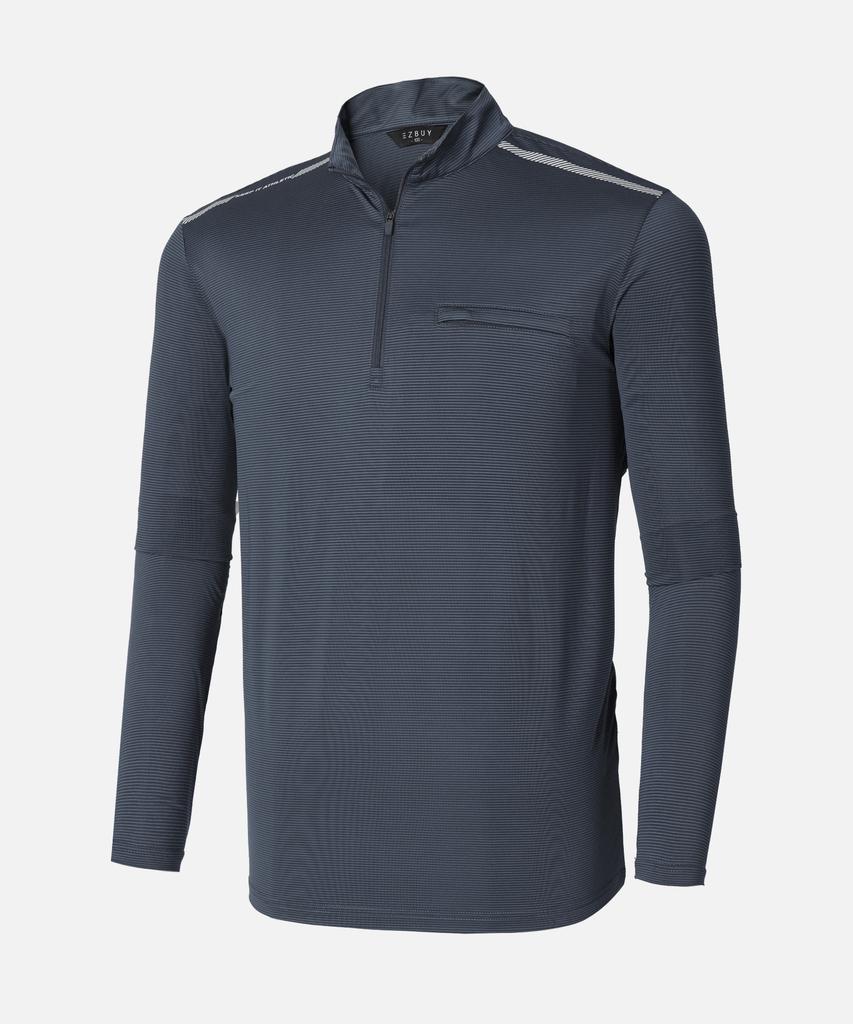 EXTRASPORTY [2Pack] Men'S Freshline Cooling Long Sleeve Zip-Up T-Shirt 4 Colors (Type B)