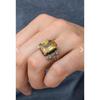 Кольцо Citrine Stone Square Design из стерлингового серебра 925 пробы