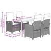 VidaXL Ensemble à Manger de Jardin avec Coussins 5 pcs, Table et Chaises avec Dossier Réglable, Meubles d'Extérieur Patio 3212413