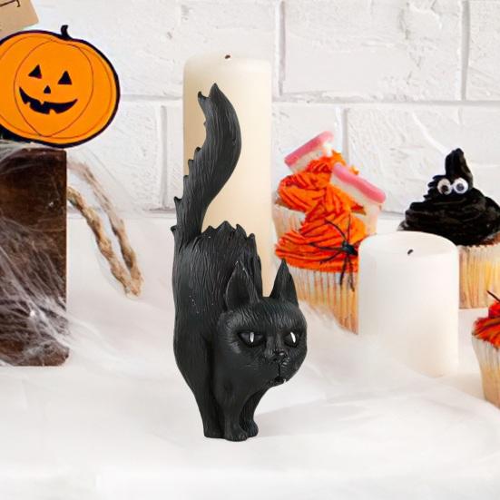 Halloween Ornaments Resin Black Cat Pumpkin Witch Ghost Miniature Figurines Indoor Outdoor Decorations for Home Patio Garden