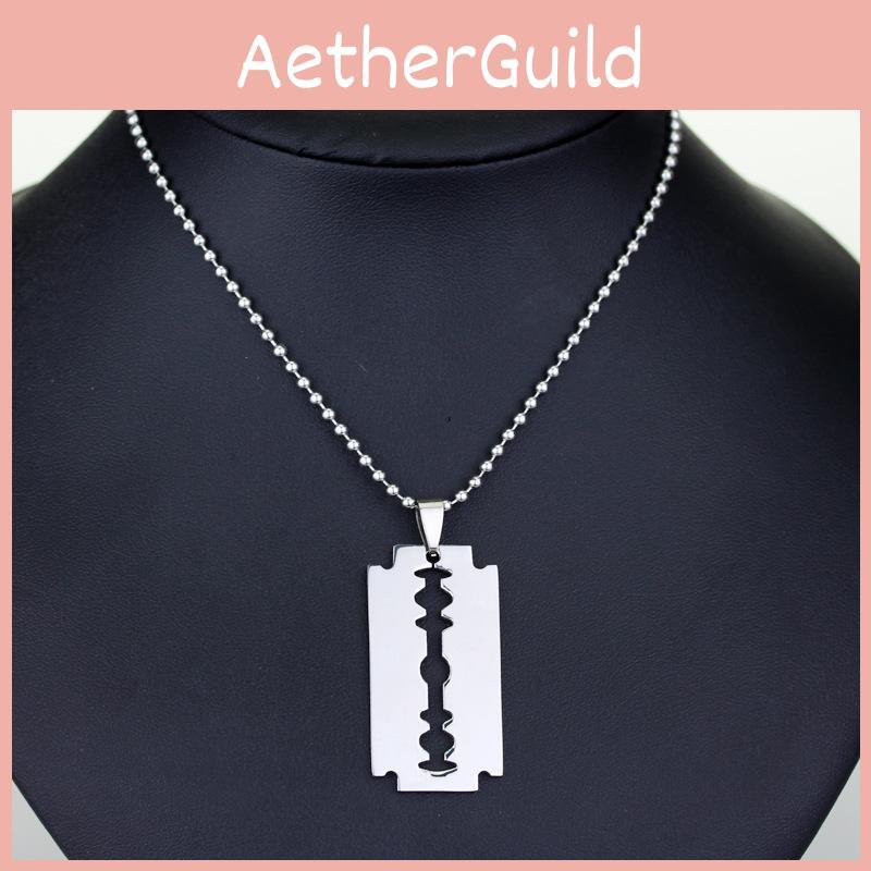 Simple Punk Style Blade Alloy Necklace With Pendant For Party And Employee Gifts