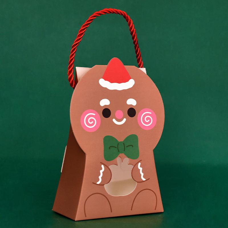 Cartoon Christmas Treat Boxes Paper Candy Gift Box Creative Gifts Packaging Handbag Cute Santa Claus Elk Packing Box Xmas Gifts