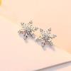 925 Sterling Silver Snowflake Stud Earrings - Women's Fashion Dangle Earrings for Autumn & Winter, Perfect Christmas Gift