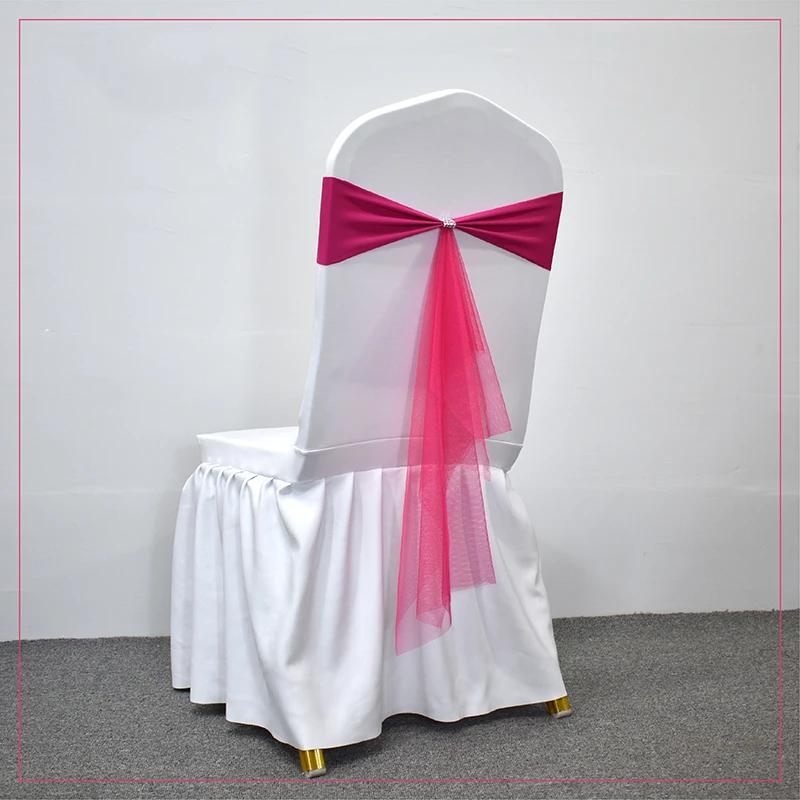 10/50 шт. эластичные спандексовые ленты-банты для стульев с лентой из органзы для банкета, вечеринки, свадьбы, эластичные пояса для стульев