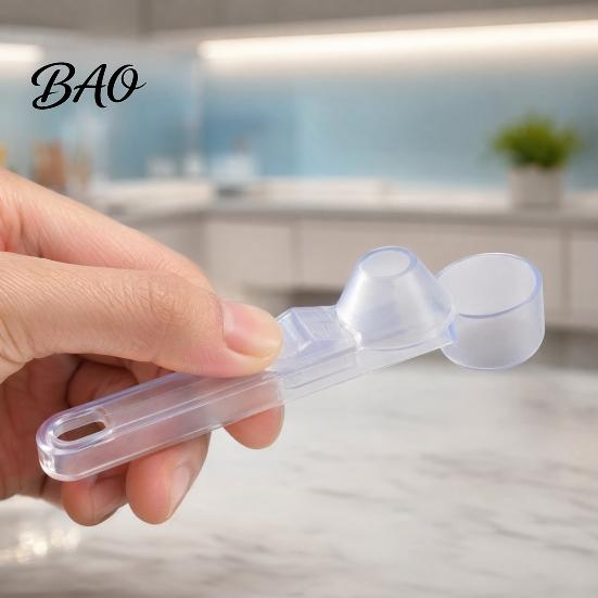 Powder Scoop with Extended Handle Handle, Precise Quantitative Control Measuring Spoon, Deep Jar Sliding Seal Leak-Proof Design, for Coffee