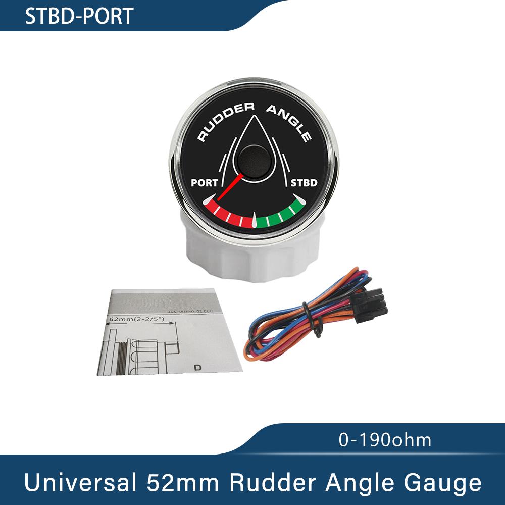 Newest Boat 52mm Rudder Angle Gauge Meter Signal 0-190ohm with 8 Colors Backlight for Ship Yacht Vessel 9-32V