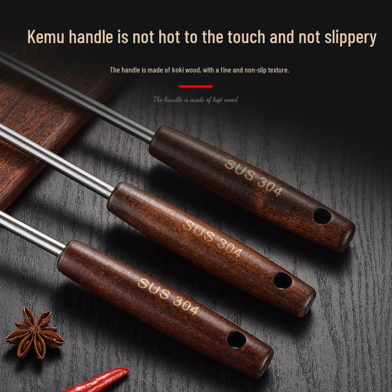 Набор перфорированной лопатки и половника из нержавеющей стали 304 с деревянной ручкой - Кухонные принадлежности, устойчивые к высоким температурам