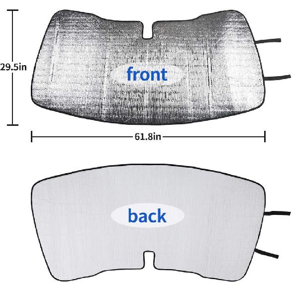 RT-TCZ Windshield Sunshade UV Ray Reflector Sunshade Visor for 2015-2020 Ford F150 F250 F350 Trucks,Silver