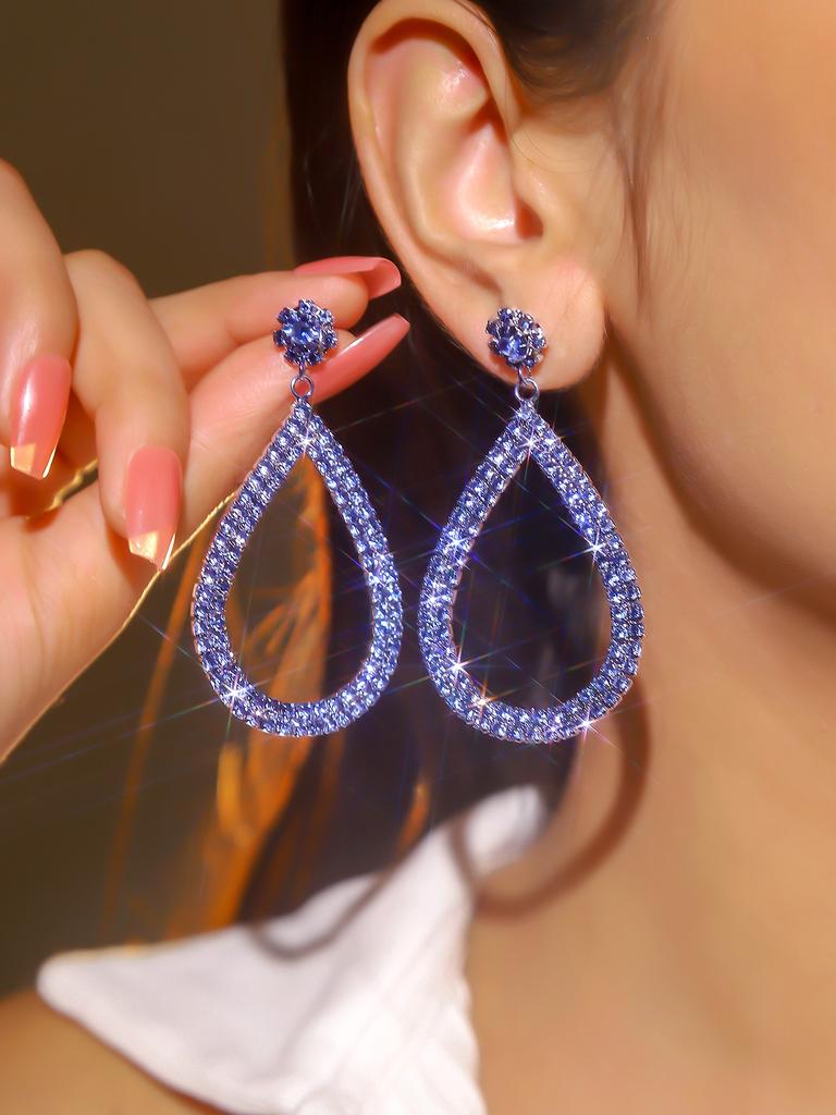 Высококлассные длинные серьги с полным бриллиантовым покрытием для женщин, модные темпераментные серьги со стразами для невесты