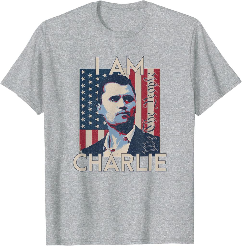 I Am Charlie, We The People, Remember Kirk, US Flag Unisex T-Shirt Mens Womens Tees Top