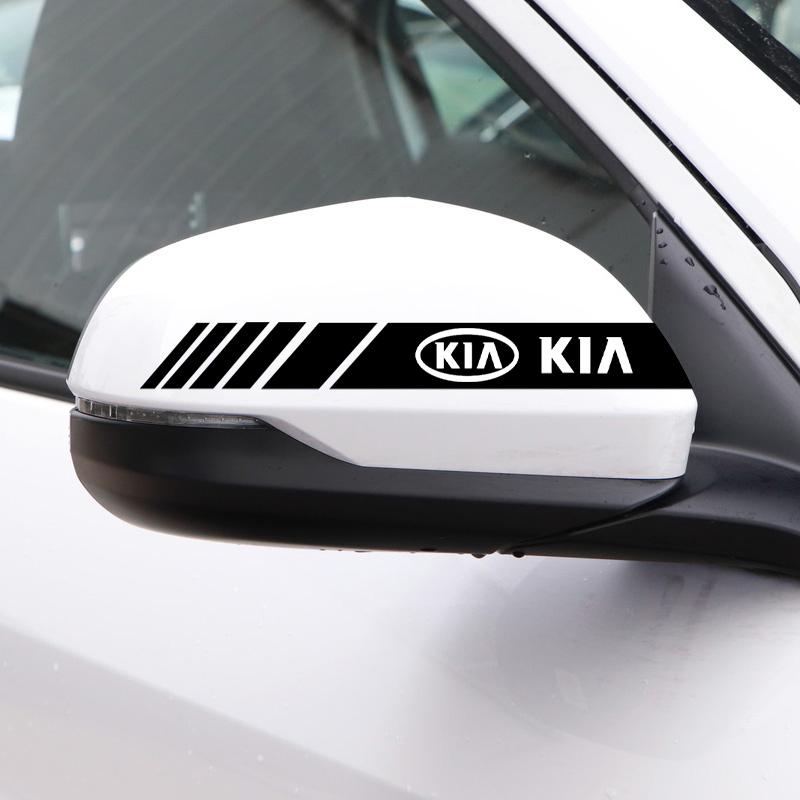 CASSX1 2Pcs Car Rearview Mirror Vinyl Stickers For KIA Ceed Forte K9 Optoma Picanto Rio Sorento Soul Sportage Auto Accessories