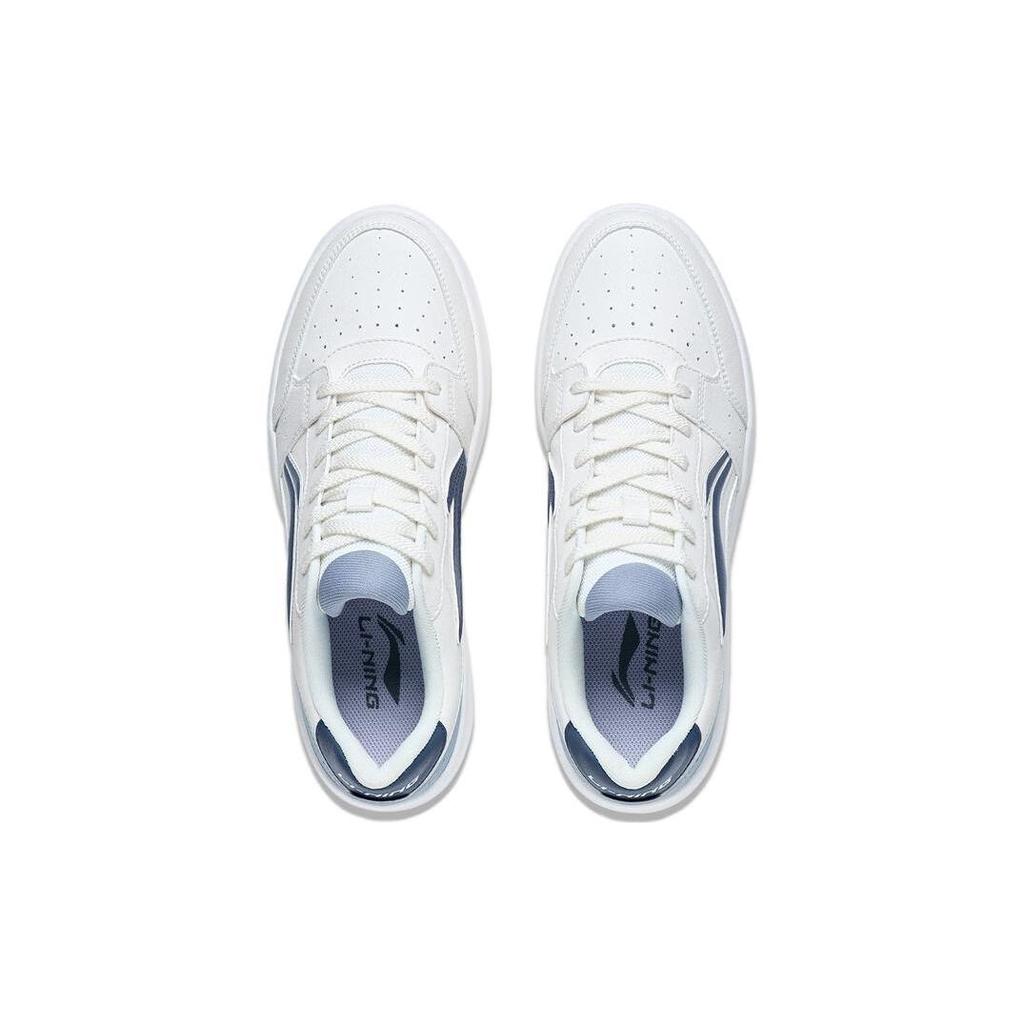 Li Ning Sycee Скользкая Подошва Амортизация Устойчивая к Истиранию Увеличивающая Рост Низкие Скейтборд Обувь Мужская Белый Синий AGCT339-4