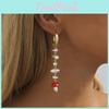 Plated Stylish Gold Geometric Pearl Mushroom Earrings For Women Fall 2023
