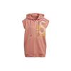 Adidas Logo Print Zip-Up Hoodie With Short Sleeves Unisex Tops Pink IB5903
