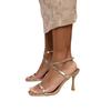 Womens/Ladies Florida Barely There Faux Leather Crossover Strap Wide Sandals