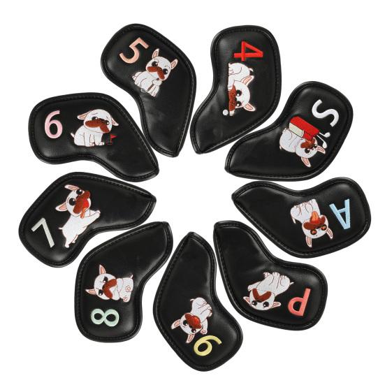 9 шт. чехол для головки клюшки для гольфа из искусственной кожи, защитный чехол для клюшки для гольфа, защитный аксессуар для игроков в гольф