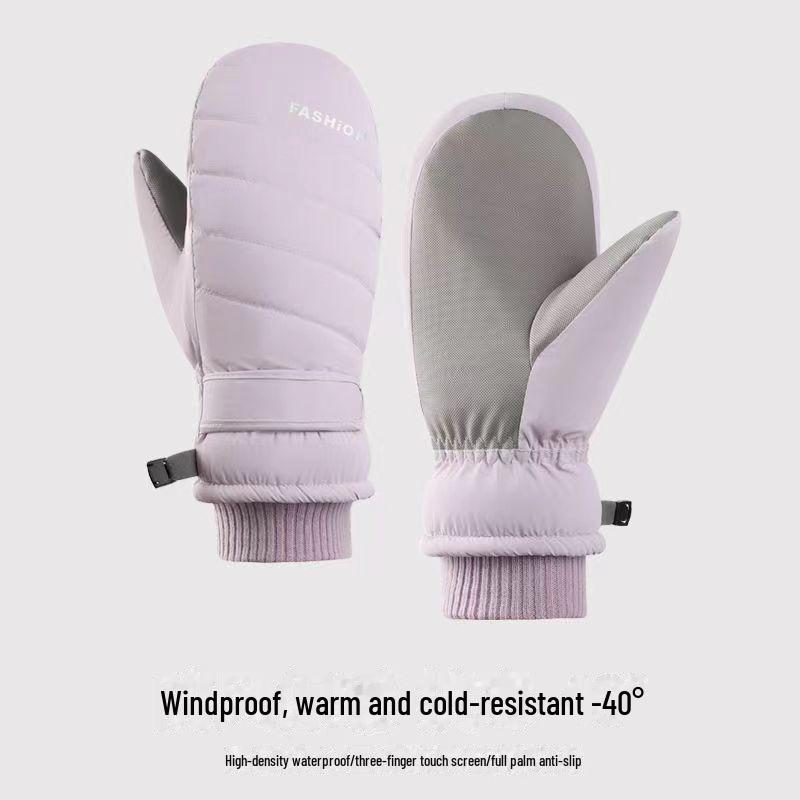 Зимние Нескользящие Утепленные Лыжные и Велосипедные Перчатки с Бархатной Подкладкой