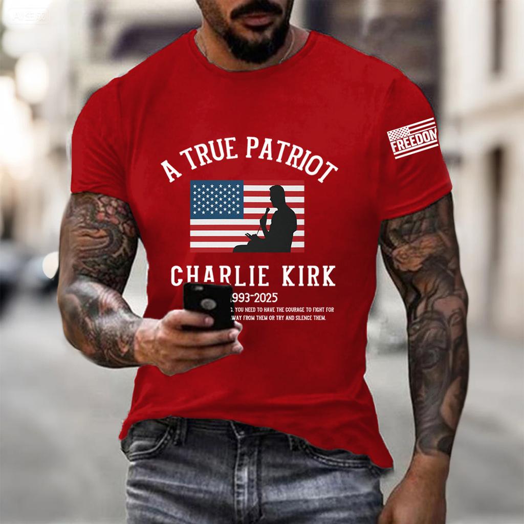 Men's Printed Short Sleeve T-Shirt Men's Loose Casual Short Sleeve Top