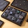 Velvet Display Holder ,Watch Organizer ,Stylish Wooden Accessory 12 Slots Jewelry Tray Storage