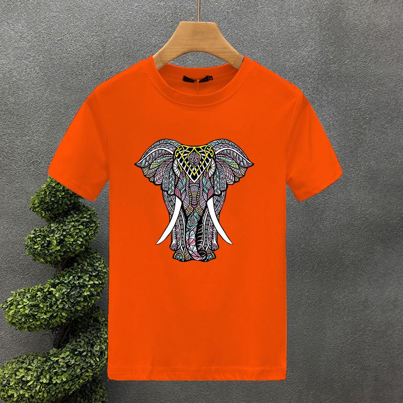 2yk Luxury Brand Design For Men's T-shirt Cotton High Quality Elephant Printing Summer Tees Brand Tops Unisex Oversized S-7XL