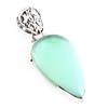 Natural Chrysoprase Gemstone 925 Solid Sterling Silver Jewelry Pendant 1.6" D4A06