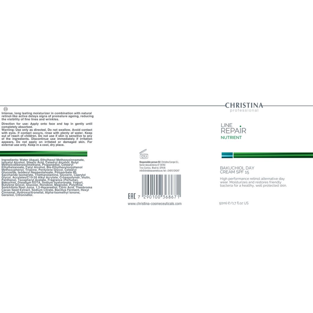 Line Repair Nutrient Bakuchiol Day Cream SPF 15 - Day cream SPF 15 with bakuchiol, 50 ml
