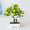 1 Pcs Artificial Lemon Bonsai Flower with Designer Pot | Realistic Looking -No Maintenance | Small Plants for Home Decor