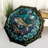 Aquatic Life Harmony pattern umbrella, portable and foldable design, 8 ribs, a casual accessory for Halloween, Christmas, and birthday gifts.
