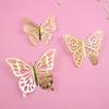 12Pcs Artificial Butterfly Birthday Cake Topper Golden 3D Butterflies Cupcake Toppers For Wedding Party Baking Dessert Decor