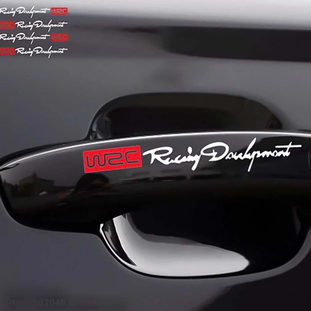 Trim Decals Vinyl Stickers Car Door Handle Decal WRC World Racing Car Stickers Dual Color Design