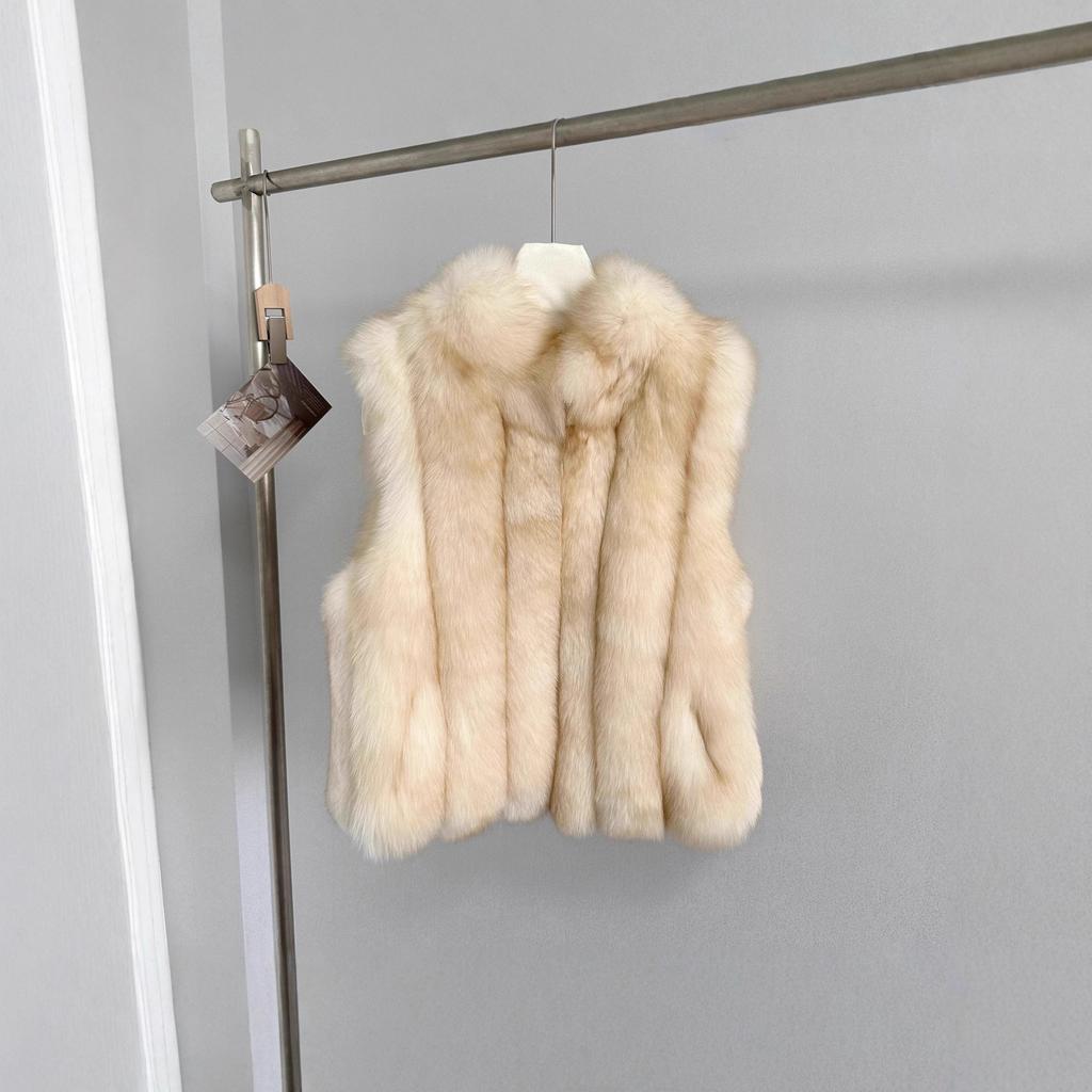 Fur year new fox fur vest women's medium and long young fur integrated vest fluff