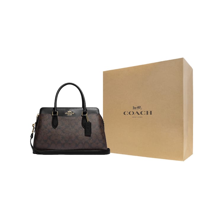 COACH Darcie Signature Coated Canvas Handbag Women's Black CH488-IMAA8