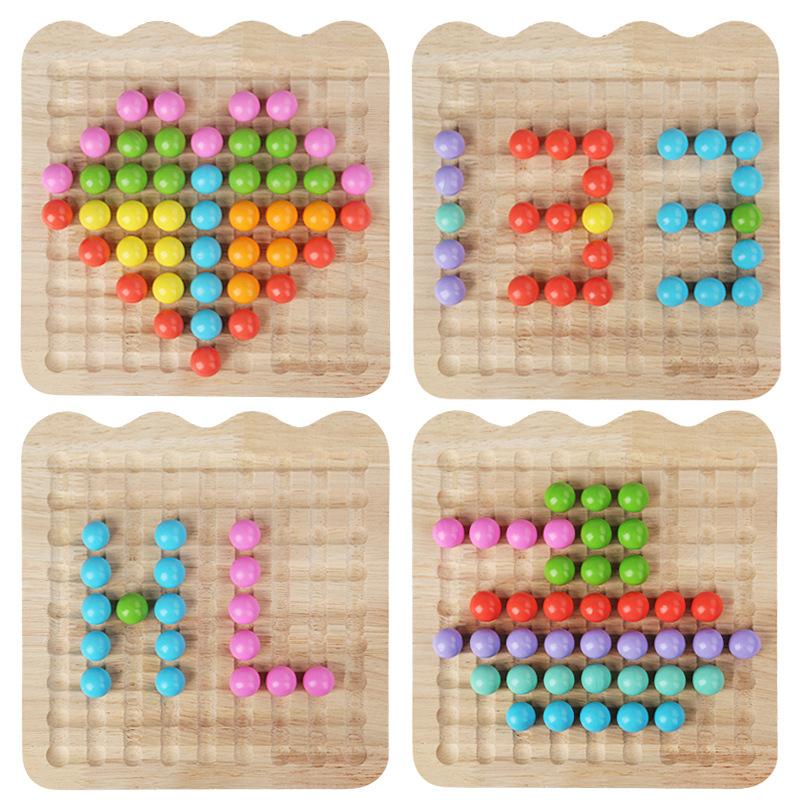 Wooden Fun Xiaoxiao Music Two-In-One Clip Beads Exercise Children'S Hand-Eye Coordination Concentration Training Early Education Toys