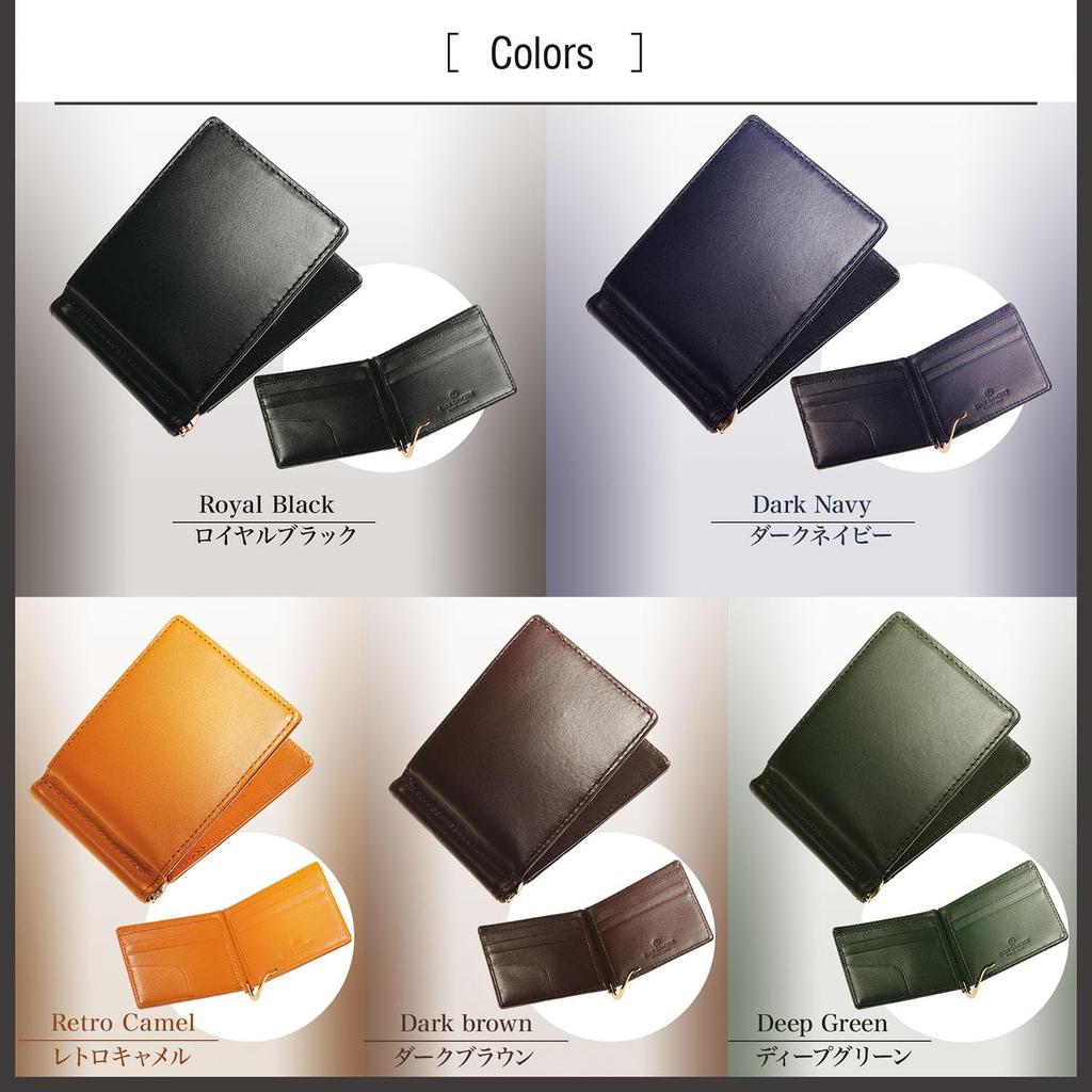 Кошелек-бифолд с зажимом для денег из натуральной итальянской кожи, тонкий мини-держатель для карт, пропусков и IC-карт для мужчин IMC1 [BLUE SINCERE] Отделение, Кошелек,