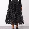 Tooxika Women's Half Length Skirt, Three-dimensional Decal Polka Dot Gauze Skirt, Large Swing Skirt