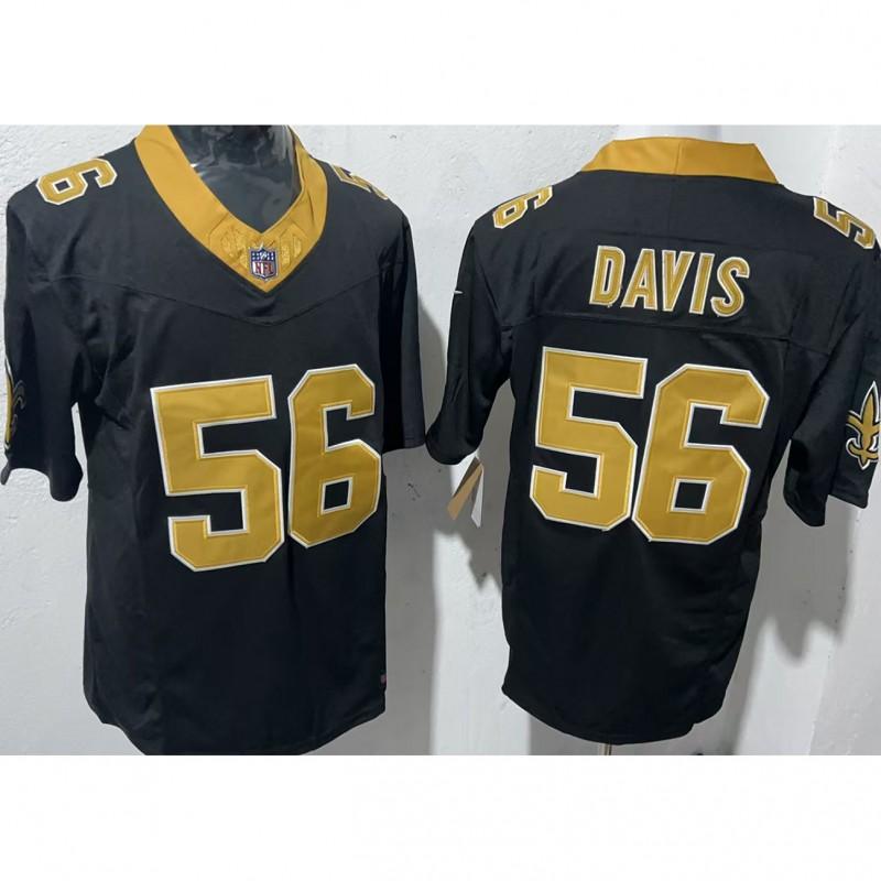 NFL New Orleans Saints Jersey Mens Short Sleeve Football Shirt Embroidered Number 7 Or 41 Black/White
